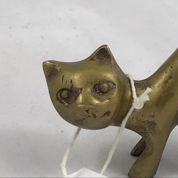 Vintage MidCentury Modern Brass Cat Ring Holder B5 - Picture 4 of 10